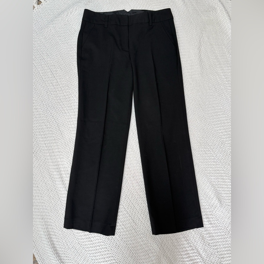 Lands’ End Wool Blend Straight Leg Trousers Pants Black size 8